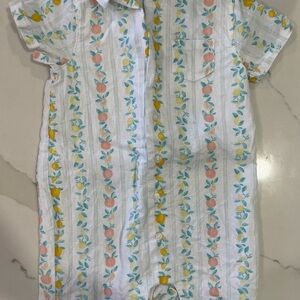 Janie and Jack Lemon Print Baby Romper